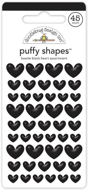 3 Pack Doodlebug Puffy Stickers-Beetle Black Heart 5A0023DY-1G6DW - 842715077201