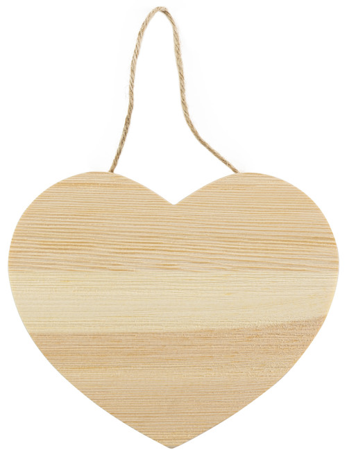 12 Pack Ready To Finish Hanging Wood Shape-Heart Plaque HK13359 - 726465504340