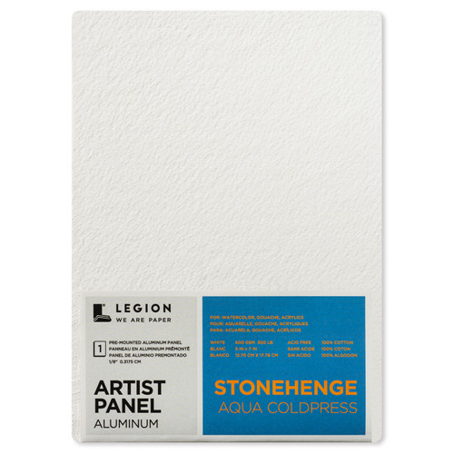 Stonehenge Aqua Coldpress Pre-Mounted Aluminum Panel 5"X7"-White, For Wet Media 5A0023FD-1G6GD - 645248338395