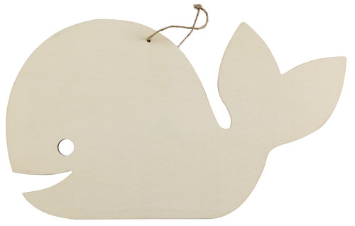 12 Pack Ready To Finish Hanging Wood Shape-Whale CH2662A - 726465503633