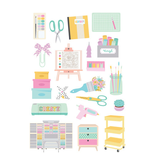 Simple Stories Sticker Book 12/Sheets-Crafty Things - 5A0022M4-1G5GD