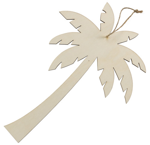 12 Pack Ready To Finish Hanging Wood Shape-Palm Tree CH2655A - 726465503794