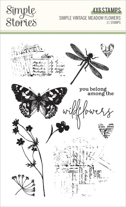Simple Vintage Meadow Flowers Clear Stamps-Photopolymer 5A0022MC-1G5H9 - 810150772074