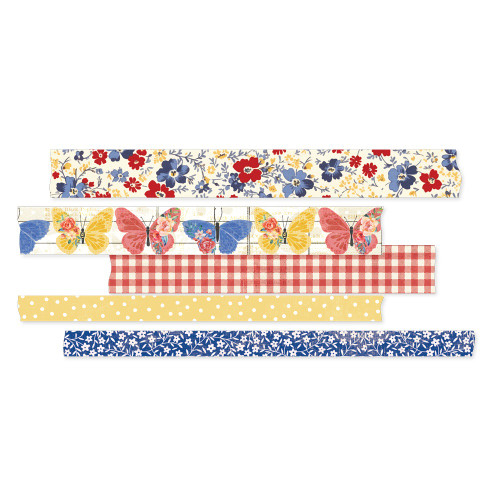 Simple Vintage Linen Market Washi Tape-5/Pkg - 5A0022L4-1G5JY