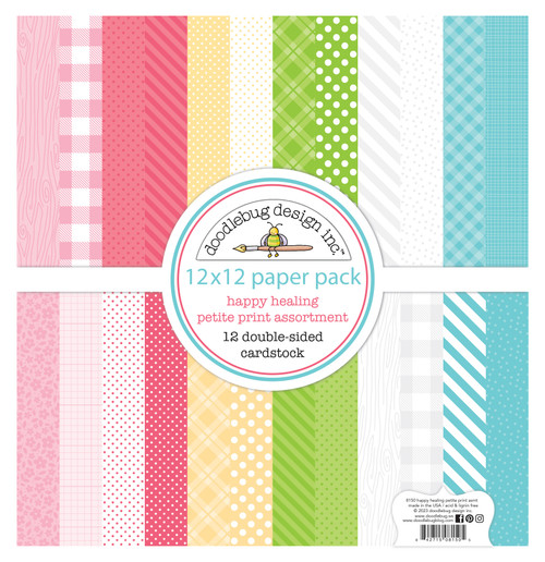 Doodlebug Petite Prints Double-Sided Cardstock 12"X12"-Happy Healing 5A0023DJ-1G6DB - 842715081505