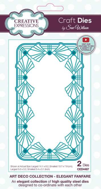 Creative Expressions Craft Dies By Sue Wilson-Art Deco Elegant Fanfare 5A0022DQ-1G543 - 5055305988138