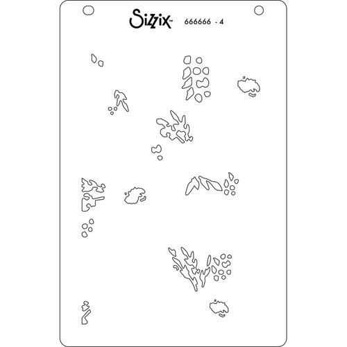 Sizzix A6 Layered Stencil 4/Pkg-Abstract Blooms - 5A00229X-1G4YH Sizzix A6 Layered Stencil 4/Pkg-Abstract Blooms - 5A00229X-1G4YH
