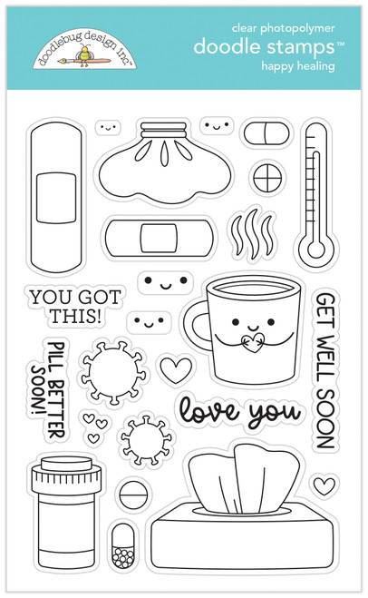 Doodlebug Clear Doodle Stamps-Happy Healing - 5A0023DM-1G6FH - 842715080287