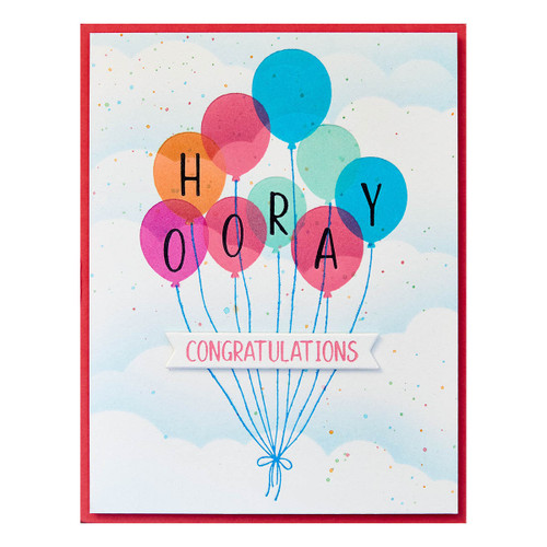 Spellbinders BetterPress Press Plate & Die Set-Happy Hooray Balloons Registration 5A0022YC-1G61R