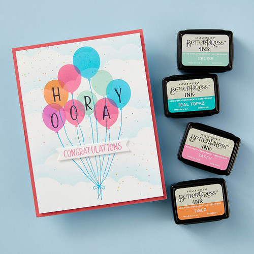 Spellbinders BetterPress Press Plate & Die Set-Happy Hooray Balloons Registration - 5A0022YC-1G61R