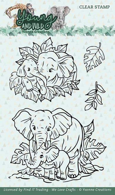 Find It Trading Yvonne Creations Clear Stamps-Elephant, Young And Wild 5A00231R-1G651 - 8718715130548