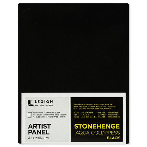 Stonehenge Aqua Coldpress Pre-Mounted Aluminum Panel 5"X7"-Black, For Wet Media - 5A0023FF-1G6FZ - 645248338456