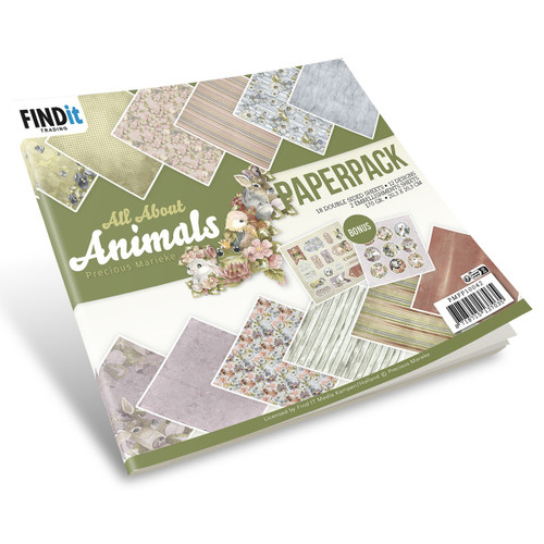 Find It Trading Precious Marieke Paper Pack 8"X8" 18/Pkg-Design, All About Animals - 5A00232B-1G648 - 8718715137035