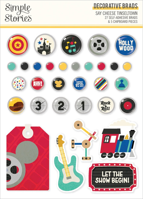 Say Cheese Tinseltown Brads-Decorative - 5A0022KS-1G5DB - 810150770834