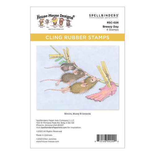House Mouse Cling Rubber Stamp-Breezy Day, Spring Has Sprung 5A0022ZG-1G60C - 810146542490