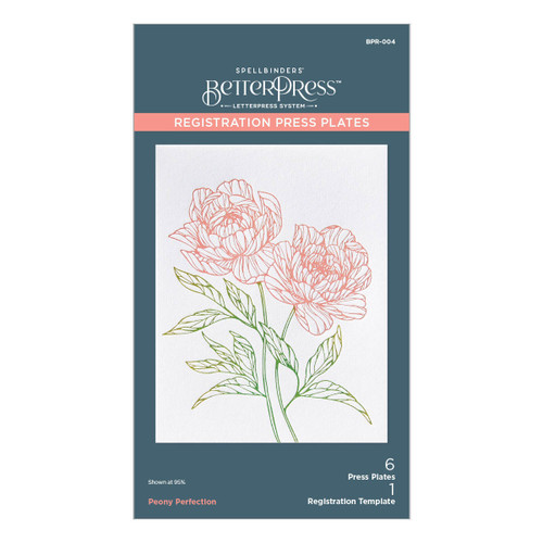 Spellbinders BetterPress Press Plate-Peony Perfection Registration 5A0022Z0-1G61B - 810146541660