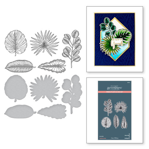 Spellbinders BetterPress Press Plate & Die Set-Tropical Leaves, Propagation Garden - 5A0022YX-1G615