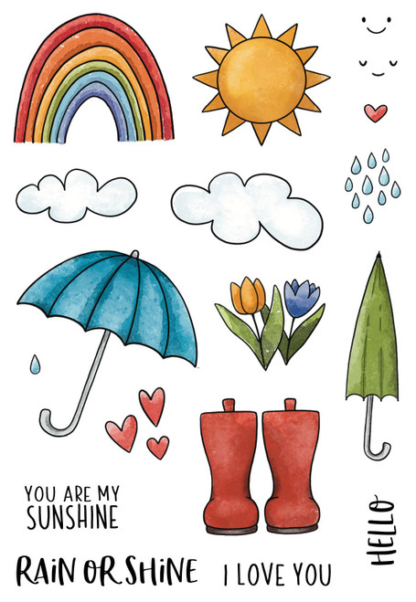 Creative Expressions Jane's Doodles Clear Stamp 4"X6"-Rain Or Shine - 5A0022D6-1G538