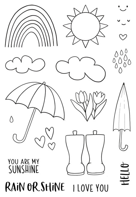 Creative Expressions Jane's Doodles Clear Stamp 4"X6"-Rain Or Shine 5A0022D6-1G538