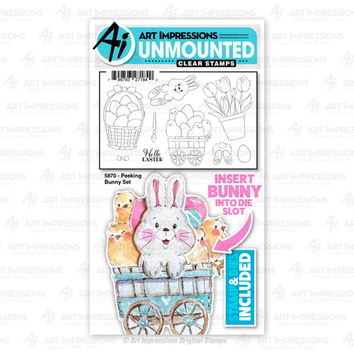 Art Impressions Holiday Stamp & Die Set-Peeking Bunny 5A0022V7-1G5X1 - 799793271840