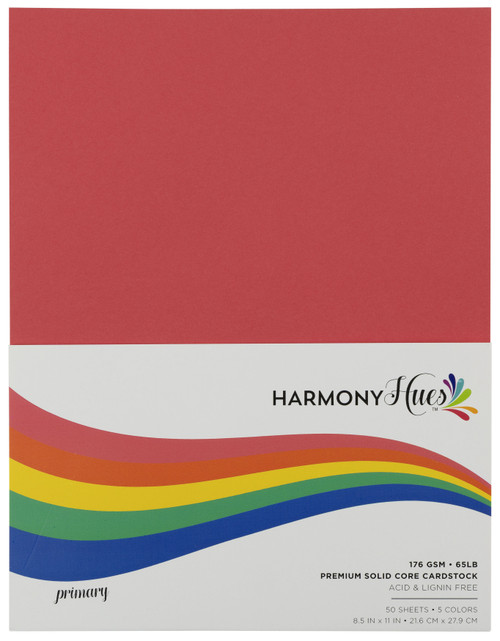 2 Pack Harmony Hues 65# Cardstock 8.5"X11" 50/Pkg-Primary 5A0022PN-1G5PM - 726465507662