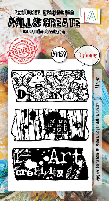 3 Pack AALL And Create A8 Photopolymer Clear Stamp Set-Stripz 5A002303-1G629 - 5060979166362