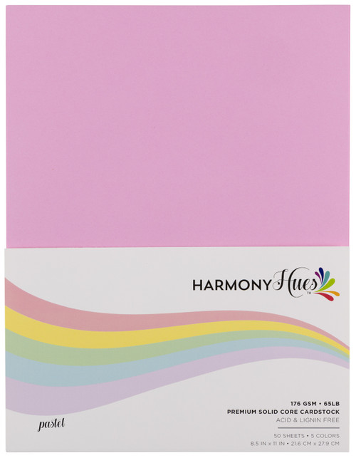 Harmony Hues 65# Cardstock 8.5"X11" 50/Pkg-Pastel 5A0022Q1-1G5PL - 726465507679