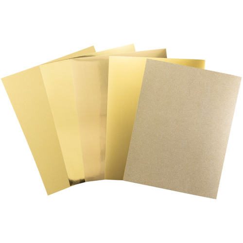 Harmony Precious Metals Cardstock 8.5"X11" 20/Pkg-Gold - A50022P1-G15PQ