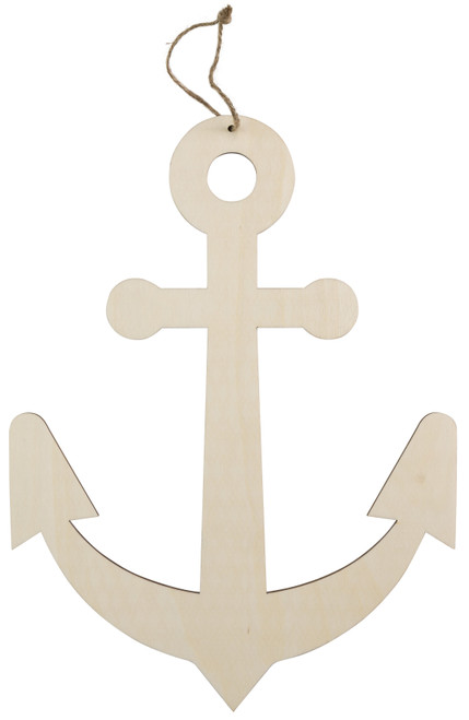 12 Pack Ready To Finish Hanging Wood Shape-Anchor CH2659A - 726465503749