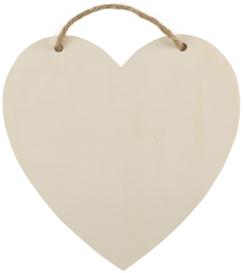 12 Pack Ready To Finish Hanging Wood Shape-Laser Cut Heart HT-24193 - 726465504937