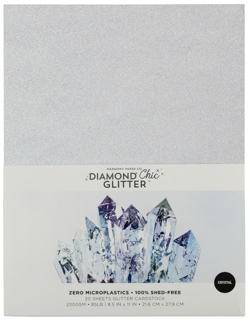 Harmony Diamond Chic Glitter Cardstock 8.5"X11" 20/Pkg-Crystal - A50022QH-G15Q7 - 191648173017