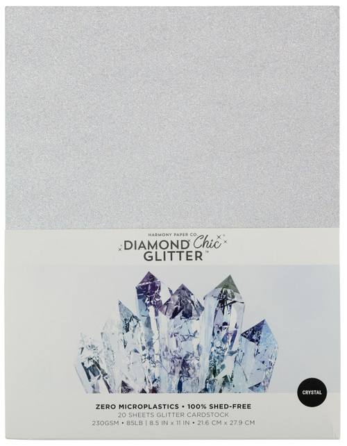 Harmony Diamond Chic Glitter Cardstock 8.5"X11" 20/Pkg-Crystal 5A0022QH-1G5Q7 - 726465507785