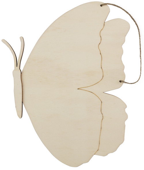 12 Pack Ready To Finish Hanging Wood Shape-Butterfly Profile CH2623A - 726465503688