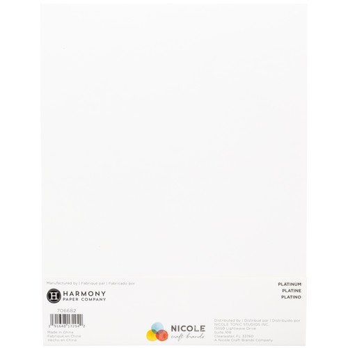 Harmony Diamond Chic Glitter Cardstock 8.5"X11" 20/Pkg-Platinum A50022P6-G15PP