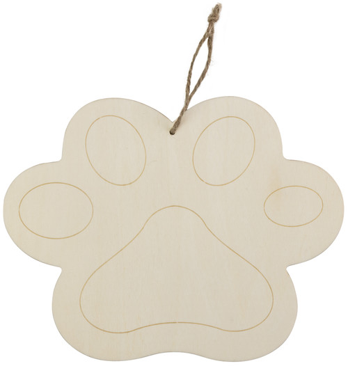 12 Pack Ready To Finish Hanging Wood Shape-Animal Paw  CH2654A - 726465503732