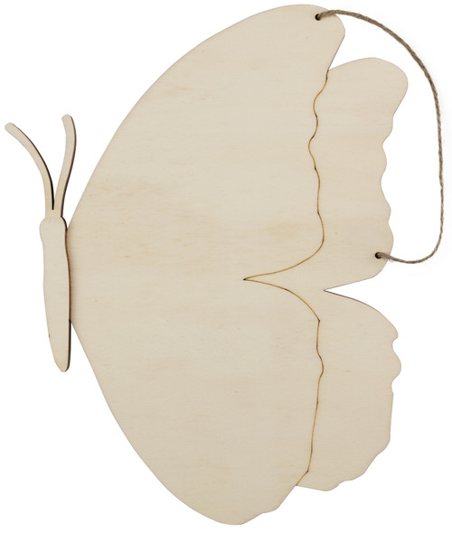 Ready To Finish Hanging Wood Shape-Butterfly Profile CH2623A - 726465503688