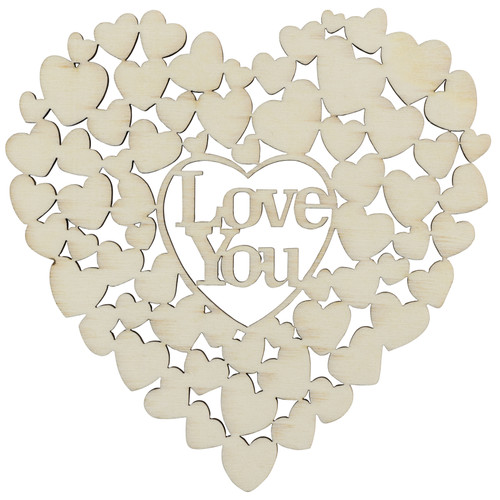 Ready To Finish Wood Shape-Laser Cut Heart LH6928 - 726465505392