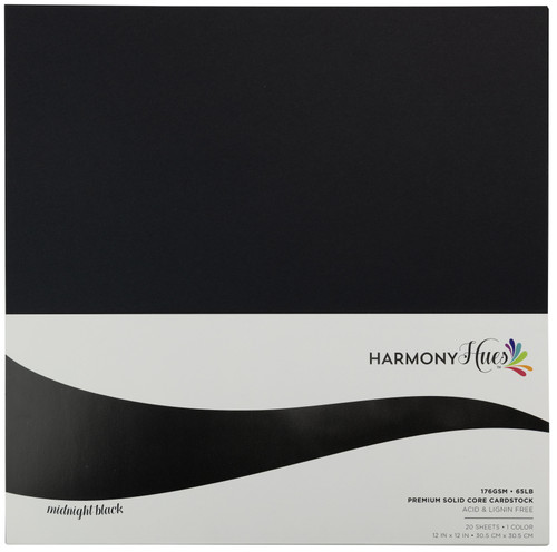 3 Pack Harmony Hues 65# Cardstock 12"X12" 20/Pkg-Midnight Black A50022P9-G15PD - 726465507716