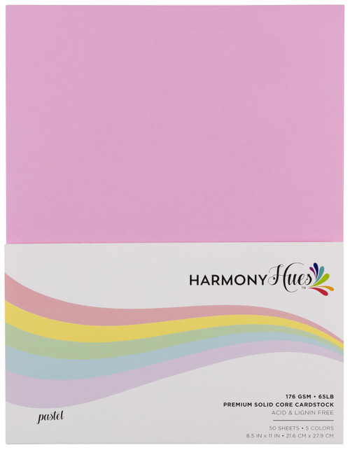 2 Pack Harmony Hues 65# Cardstock 8.5"X11" 50/Pkg-Pastel 5A0022Q1-1G5PL - 726465507679