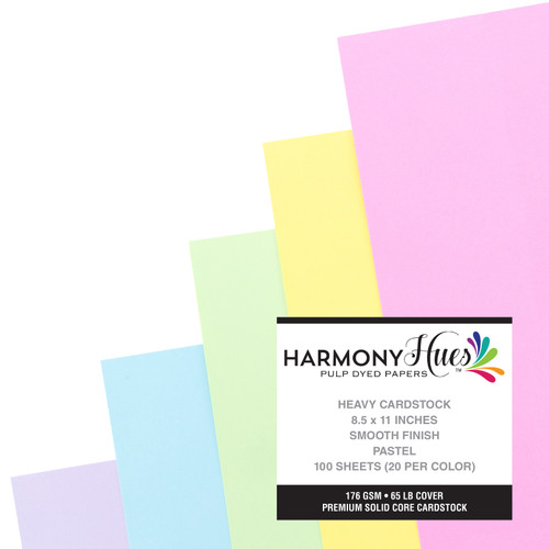 2 Pack - Harmony Hues 65# Cardstock 8.5"X11" 100/Pkg-Pastel - A50022Q1-G15PL 2 Pack - Harmony Hues 65# Cardstock 8.5"X11" 100/Pkg-Pastel - A50022Q1-G15PL