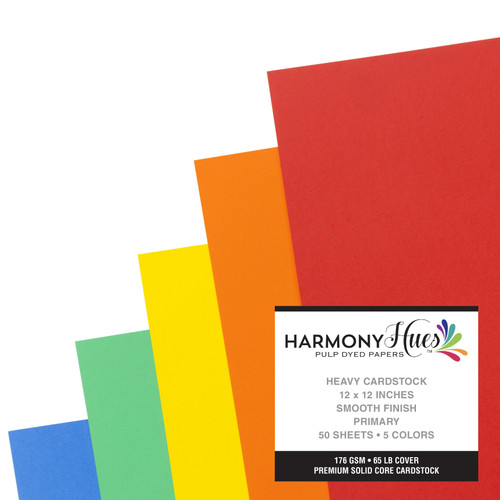 3 Pack - Harmony Hues 65# Cardstock 12"X12" 50/Pkg-Primary - A50022PL-G15NV