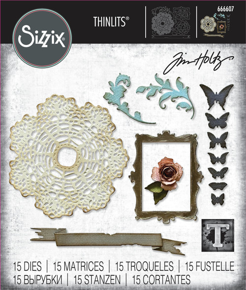 Sizzix Thinlits Dies By Tim Holtz 15/Pkg-Vault Boutique 666607 - 630454289203