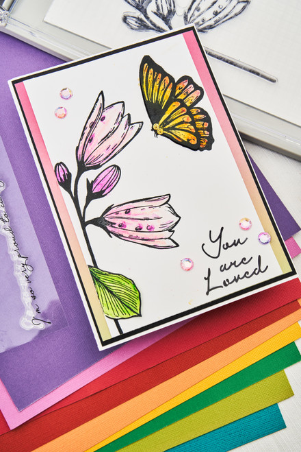 Sizzix A5 Clear Stamp Set With Stencil By Stacey Park-Farfalllina, Cosmopolitan - 5A00217G-1G40M Sizzix A5 Clear Stamp Set With Stencil By Stacey Park-Farfalllina, Cosmopolitan - 5A00217G-1G40M