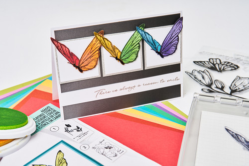 Sizzix A5 Clear Stamp Set With Stencil By Stacey Park-Farfalllina, Cosmopolitan - 5A00217G-1G40M Sizzix A5 Clear Stamp Set With Stencil By Stacey Park-Farfalllina, Cosmopolitan - 5A00217G-1G40M