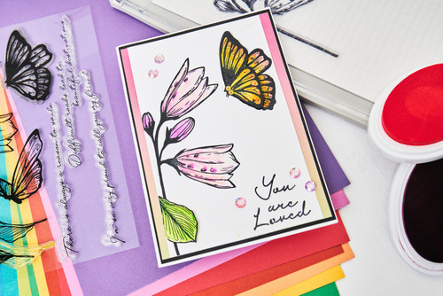 Sizzix A5 Clear Stamp Set With Stencil By Stacey Park-Farfalllina, Cosmopolitan - 5A00217G-1G40M Sizzix A5 Clear Stamp Set With Stencil By Stacey Park-Farfalllina, Cosmopolitan - 5A00217G-1G40M