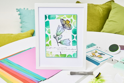 Sizzix A5 Clear Stamp Set With Stencil By Stacey Park-Farfalllina, Cosmopolitan - 5A00217G-1G40M Sizzix A5 Clear Stamp Set With Stencil By Stacey Park-Farfalllina, Cosmopolitan - 5A00217G-1G40M