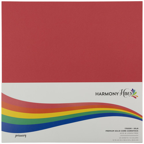 Harmony Hues 65# Cardstock 12"X12" 20/Pkg-Primary 5A0022PL-1G5NV - 726465507747