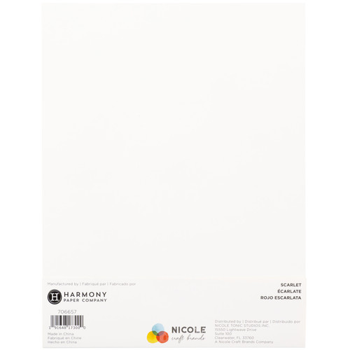 Harmony Diamond Chic Glitter Cardstock 8.5"X11" 20/Pkg-Scarlet - A50022PZ-G15NW