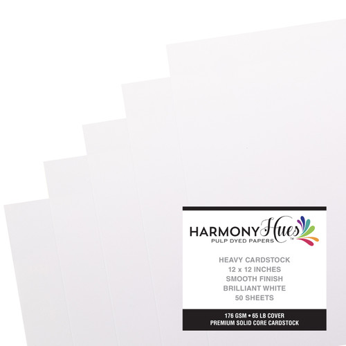 Harmony Hues 65# Cardstock 12"X12" 50/Pkg-Brilliant White - A50022NZ-G15NY Harmony Hues 65# Cardstock 12"X12" 50/Pkg-Brilliant White - A50022NZ-G15NY
