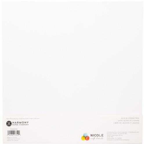 Harmony Hues 65# Cardstock 12"X12" 50/Pkg-Brilliant White - A50022NZ-G15NY Harmony Hues 65# Cardstock 12"X12" 50/Pkg-Brilliant White - A50022NZ-G15NY